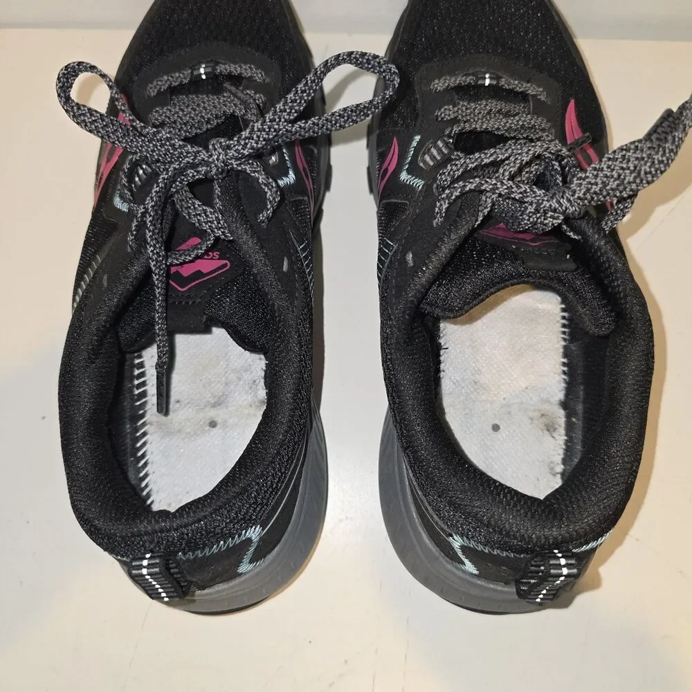 Saucony Womens 9.5W TR16 Trail No Insole S10745-10 Black/Fuchsia Running Shoes